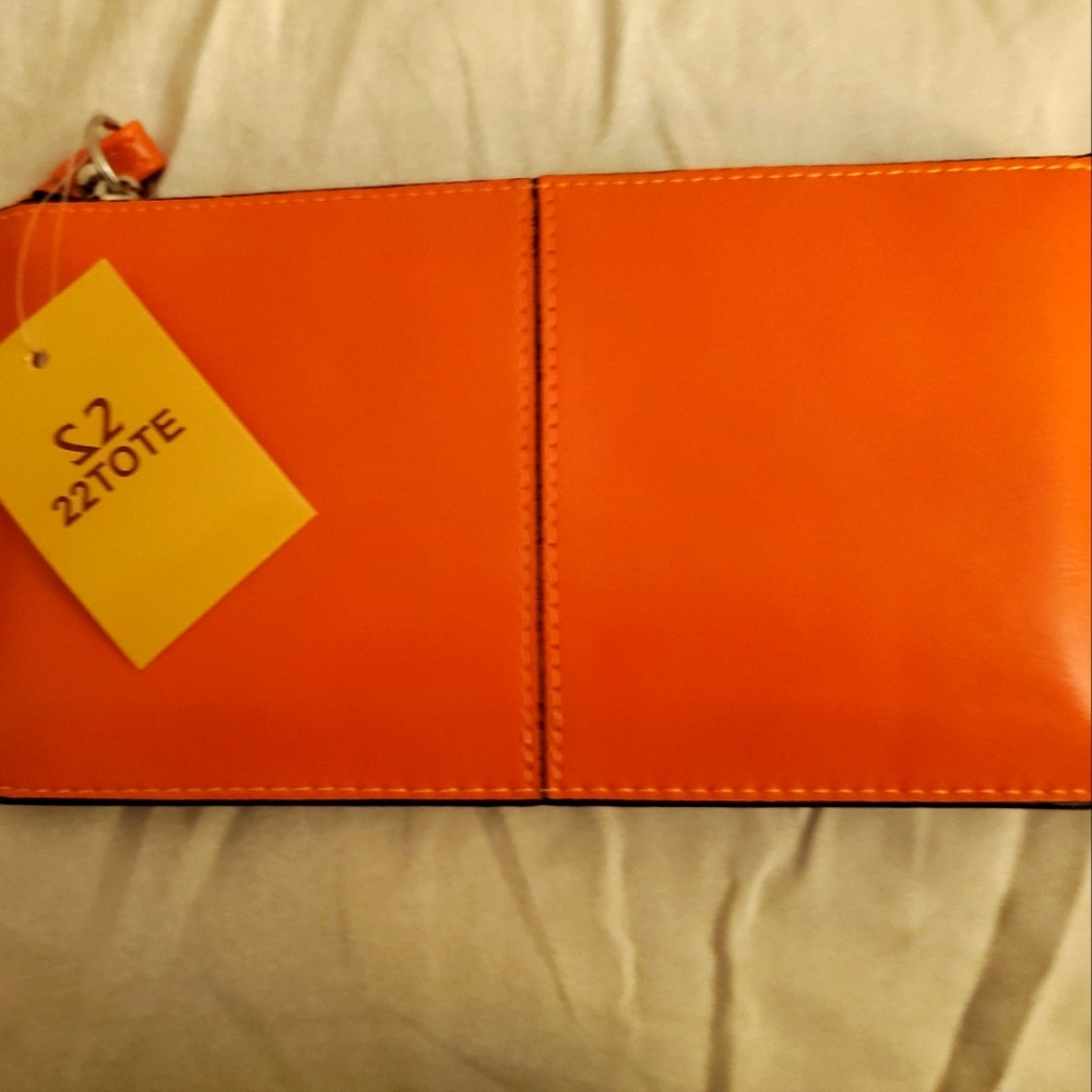 Orange Leather Clutch